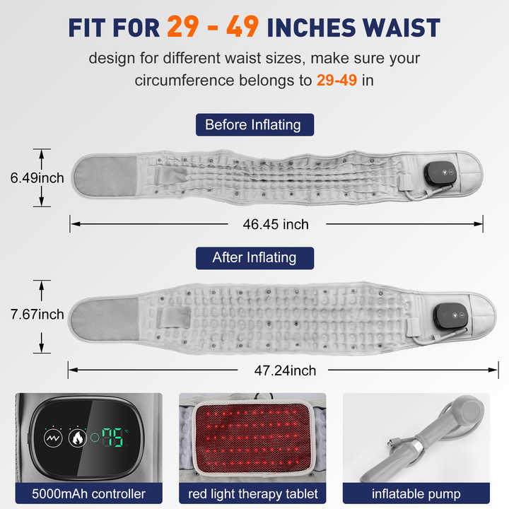Back Decompression Belt With Red Light Therapy
