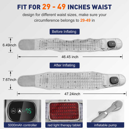 Back Decompression Belt With Red Light Therapy